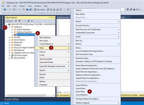 ssms export to excel